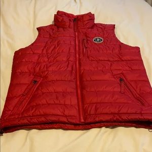 Red vest. Abercrombie and Fitch.